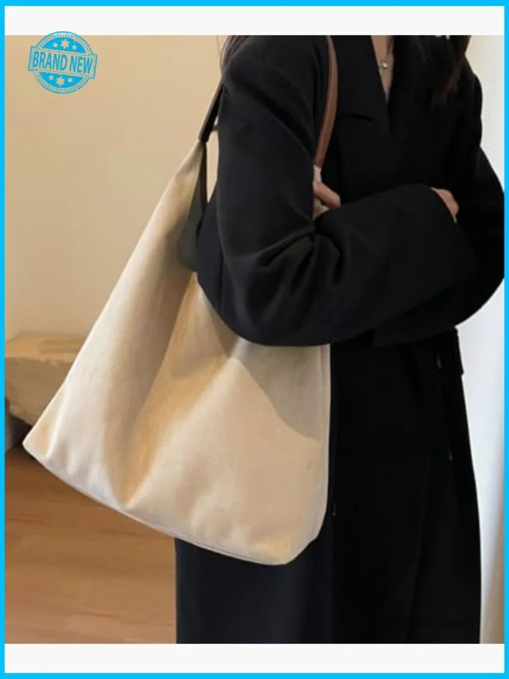 Retro Slouchy Suede Hobo Shoulder Bag Minimal Chic Casual Work Tote